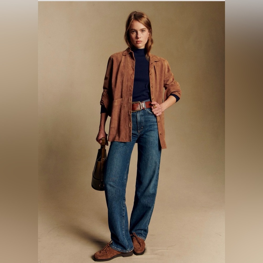 Sezane Suede Will Jacket, Size Medium - image 2